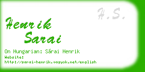 henrik sarai business card